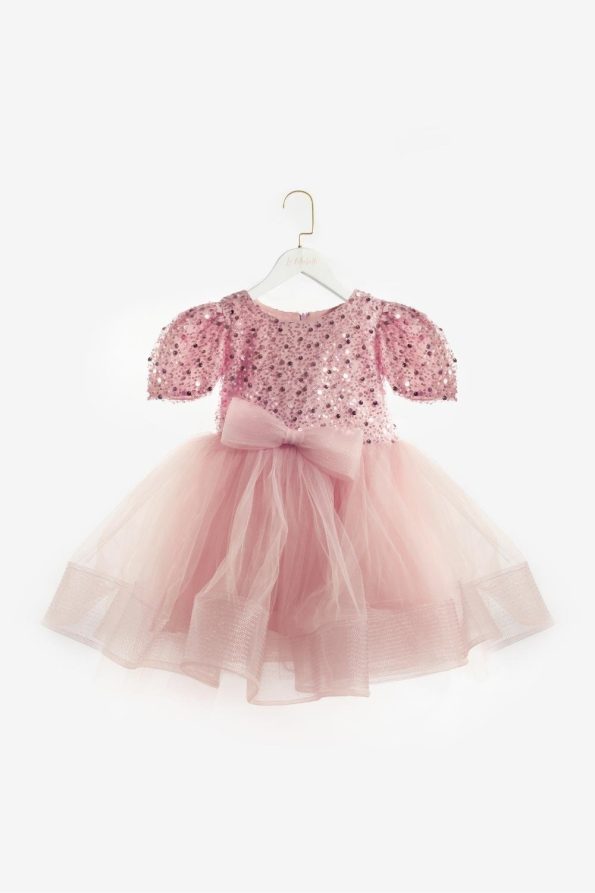 Pink Beaded Sequin Dress for Girls - Gloria