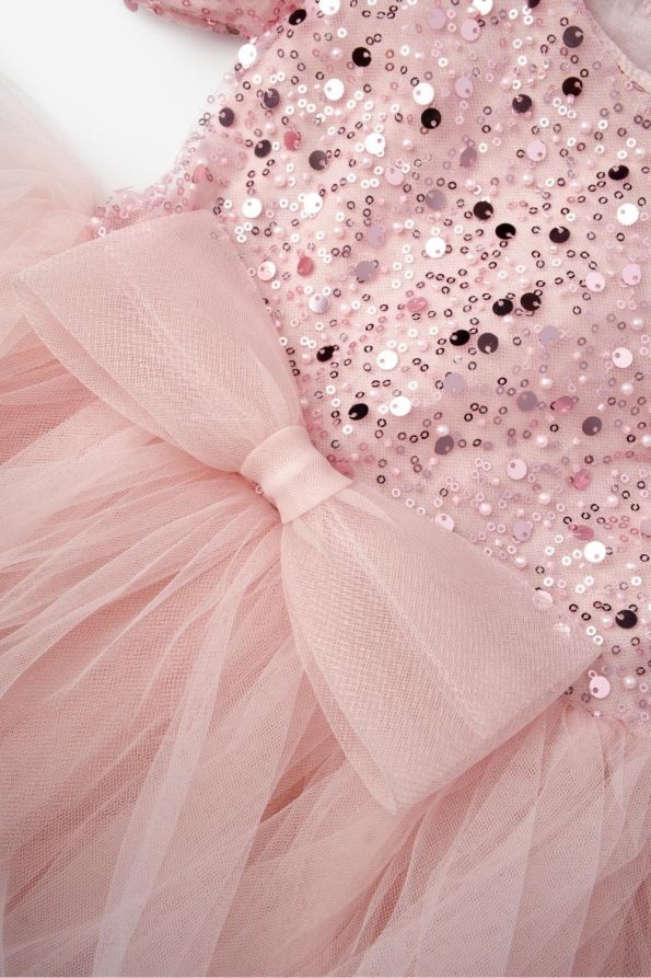 Pink Beaded Sequin Dress for Girls - Gloria