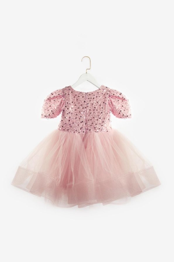 Pink Beaded Sequin Dress for Girls - Gloria