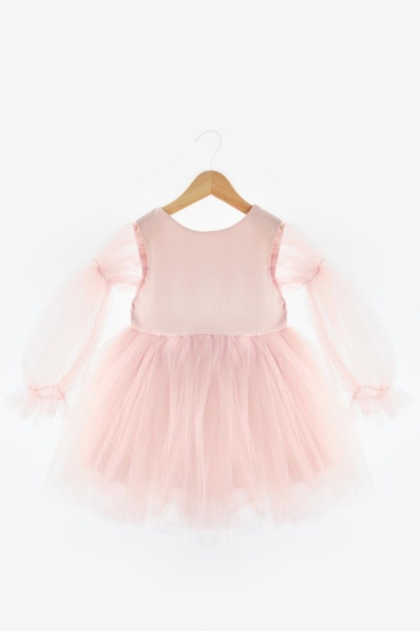Powder Pink Butterfly Wing Girls Dress - Kate