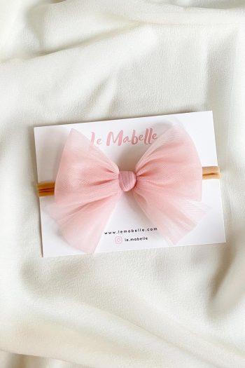 Powder Tulle Bow Headband