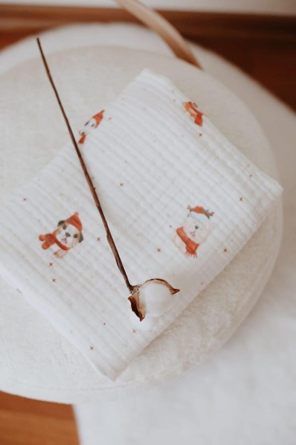Puppy 4-Layer Muslin Blanket 95x95cm
