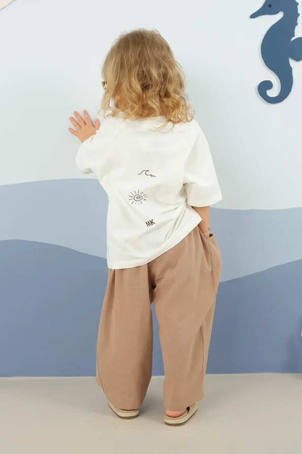 White Printed Raglan Sleeve T-Shirt