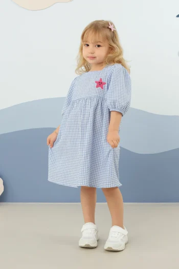 Ruffled Dress in Blue