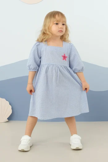 Ruffled Dress in Blue