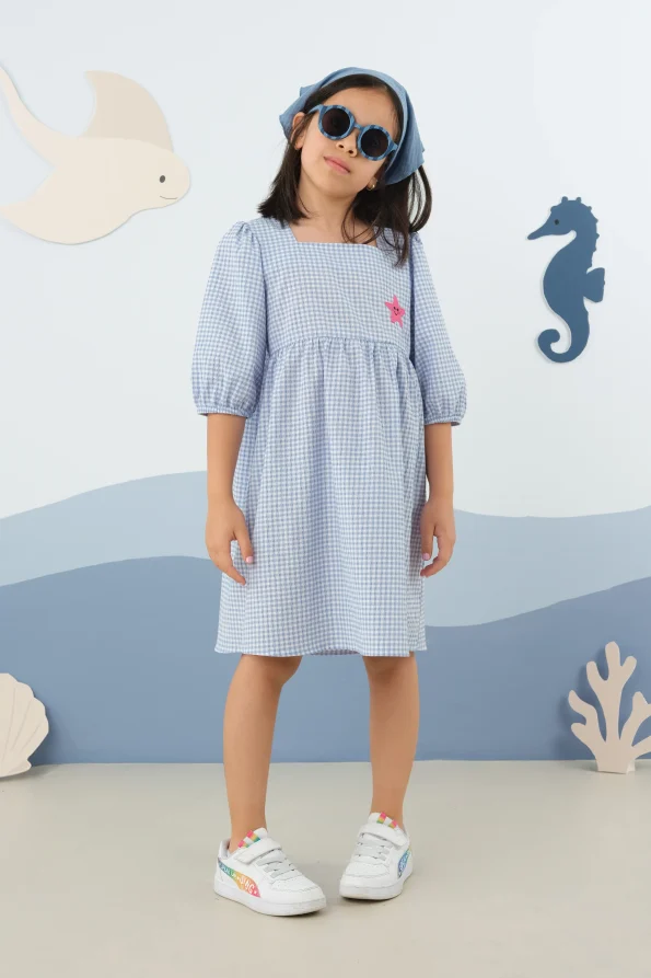 Ruffled Dress in Blue