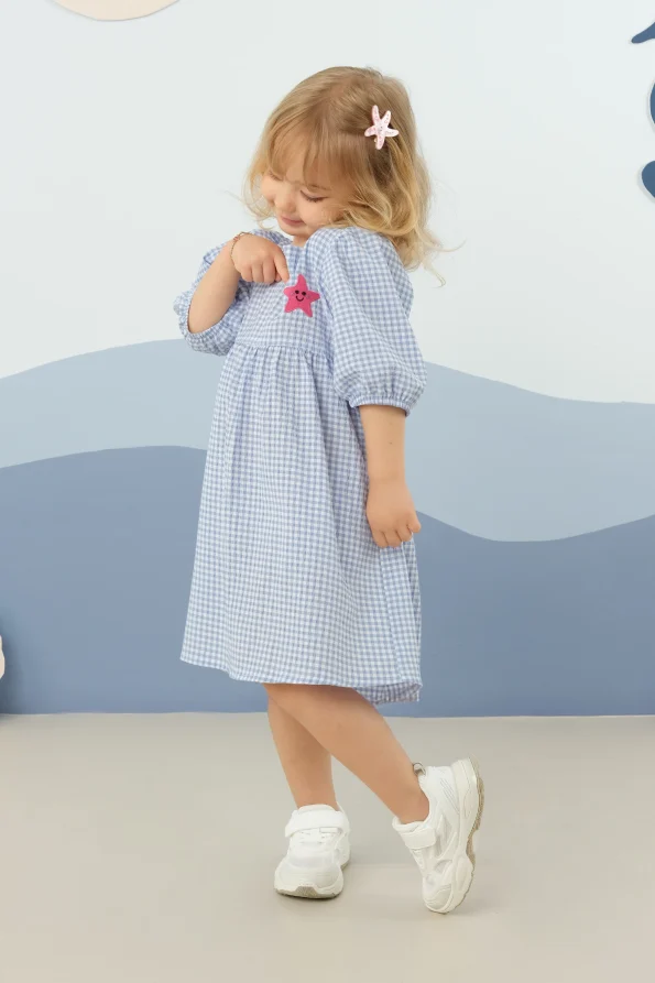 Ruffled Dress in Blue