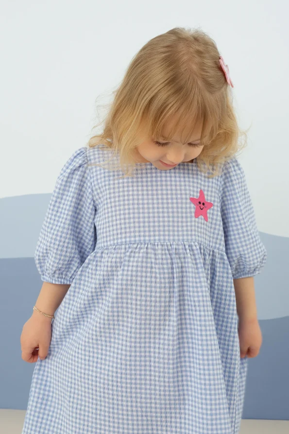 Ruffled Dress in Blue