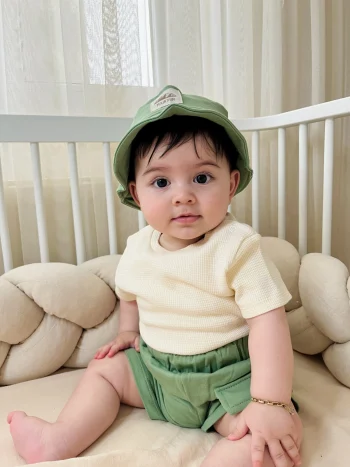 Safari Bucket Hat and Pocket Detail Waffle Fabric T-Shirt 3-Piece Set