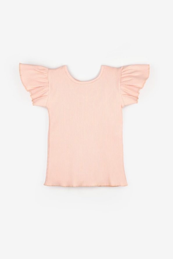 Salmon Cross-Back Trim Girls' T-Shirt - Julie