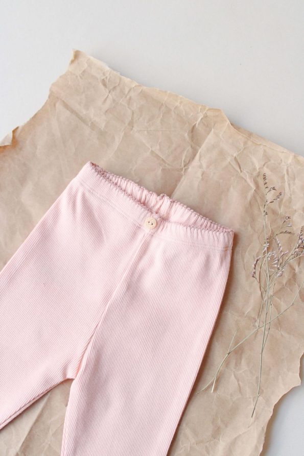 Salmon Lace Trim Leggings