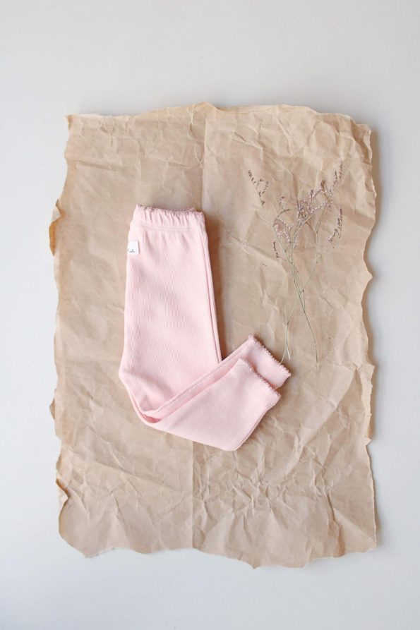 Salmon Lace Trim Leggings
