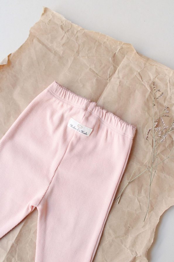 Salmon Lace Trim Leggings