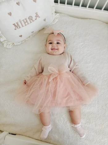 Star Glitter Tulle Top with Bow Premium Quality