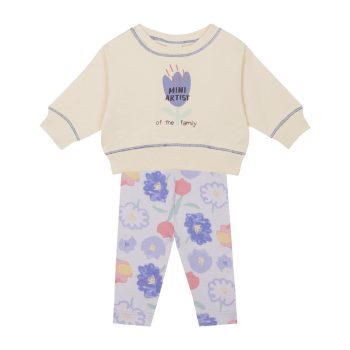 Floral Print Sweatshirt and Leggings Set