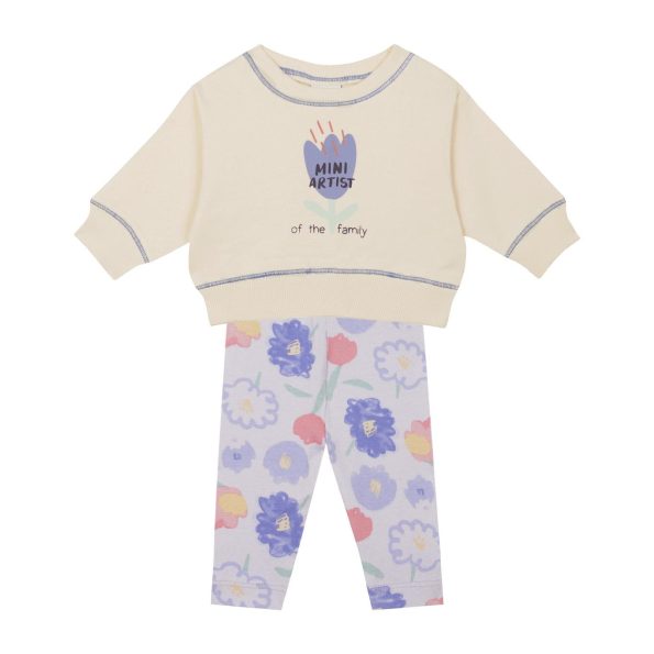 Floral Print Sweatshirt and Leggings Set