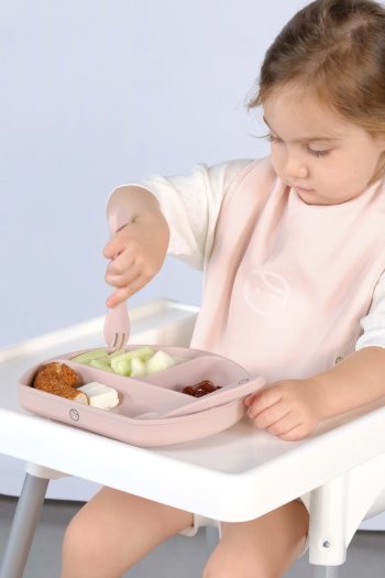 3-Compartment Pink Silicone Vacuum Plate