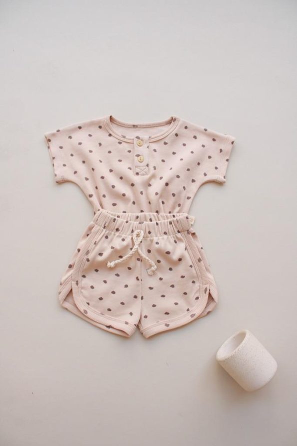 Stone Pattern Knit Top and Bottom Set