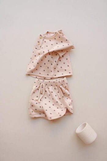 Stone Pattern Knit Top and Bottom Set
