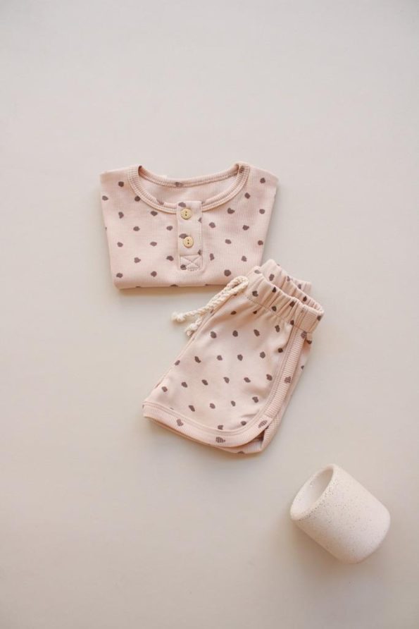Stone Pattern Knit Top and Bottom Set