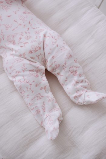 Baby Romper - Toile De Jouy / Pink