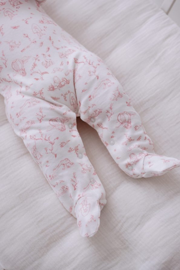 Baby Romper - Toile De Jouy / Pink