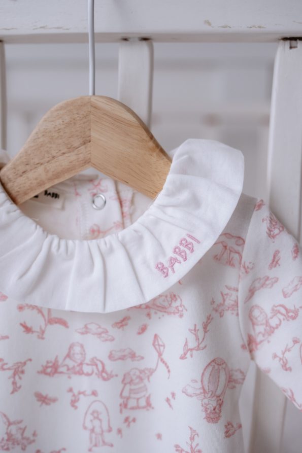 Baby Romper - Toile De Jouy / Pink