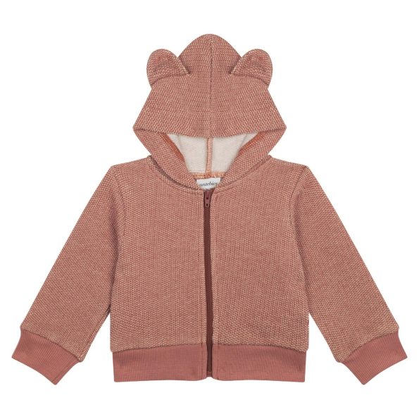 Orange Fleece Bear Ears Sweatshirt and Pants Set