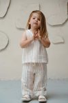 Orange-Green Striped Tank Top and Pants Set