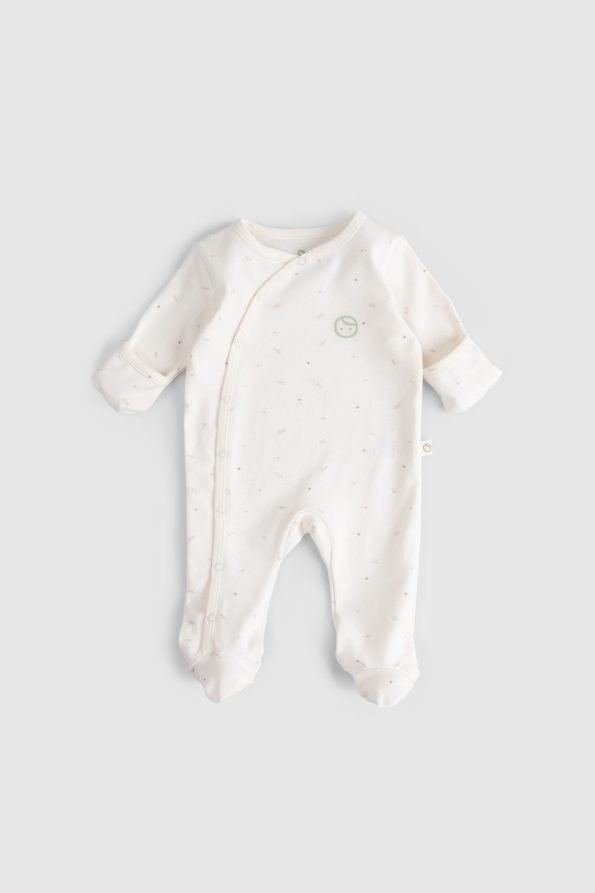 2-Piece Organic Cotton Footed Jumpsuit Set with Mittens