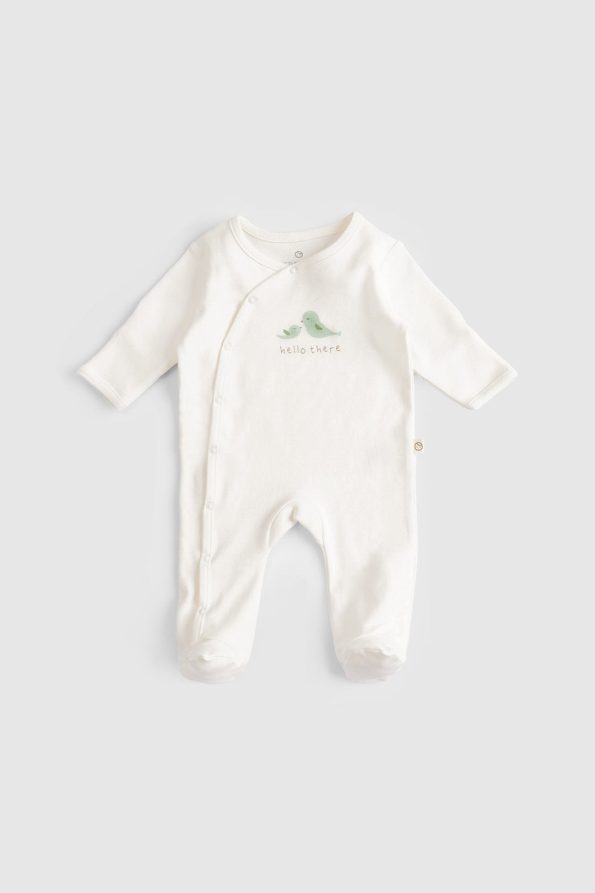 2-Piece Organic Cotton Footed Jumpsuit Set with Mittens