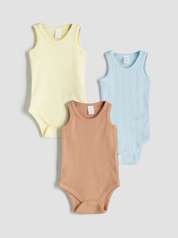 Blue Basic Baby Boy with Snaps Body 3 pcs