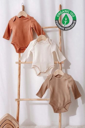 Lilabio 3 Pieces Unisex Baby Long Sleeve Cotton Bodysuit Set Newborn And Kids Gift Set