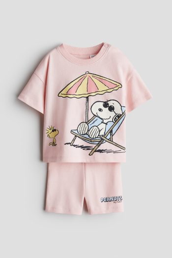 2-PIECE PRINTED AND COTTON SET