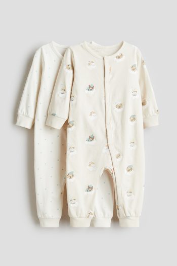 2-PIECE COTTON AND PATTERNED PAJAMAS