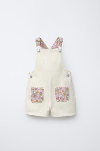 FLORAL TWILL DUNGAREES