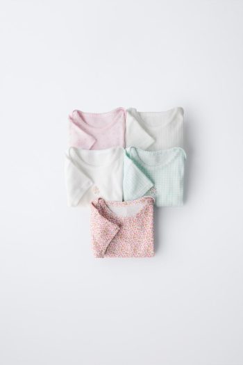 5-PACK OF PATCHWORK BODYSUITS