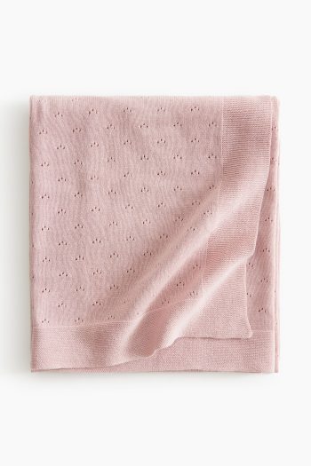 COTTON HOLE PATTERNED BABY BLANKET