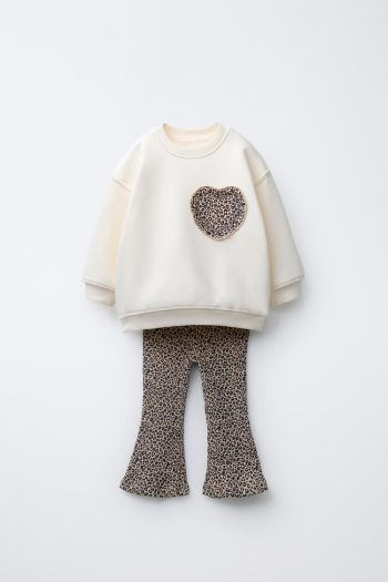 PRINTED FLARE SWEATSHIRT AND LEGGINGS SET