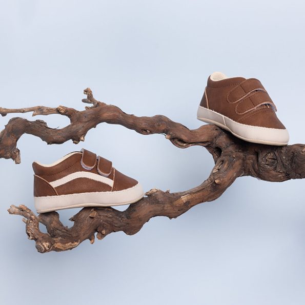 Unisex Pre-Walking Shoes Suede Brown