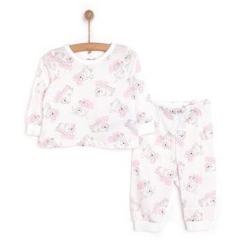 Girls' Bear Print Long Sleeve Pajama Set