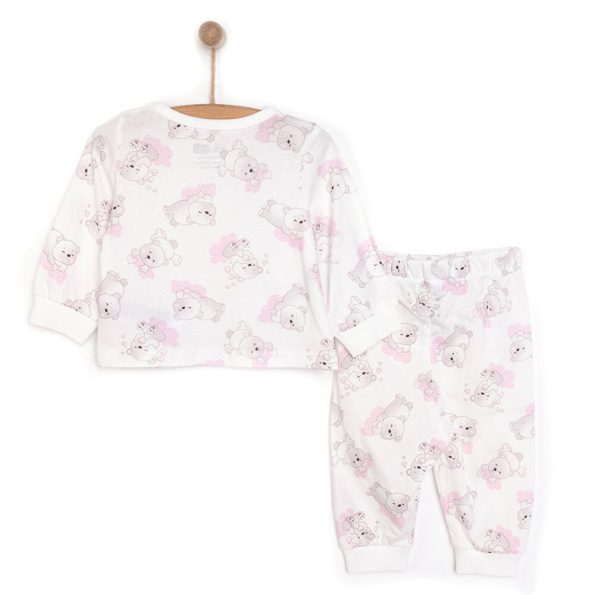 Girls' Bear Print Long Sleeve Pajama Set