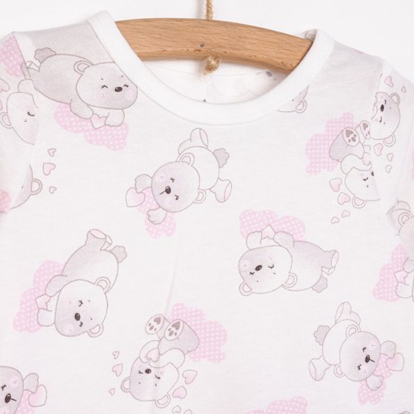 Girls' Bear Print Long Sleeve Pajama Set
