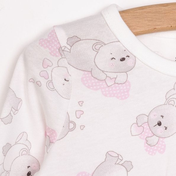 Girls' Bear Print Long Sleeve Pajama Set