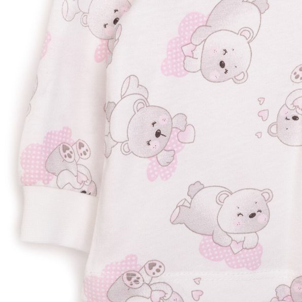 Girls' Bear Print Long Sleeve Pajama Set