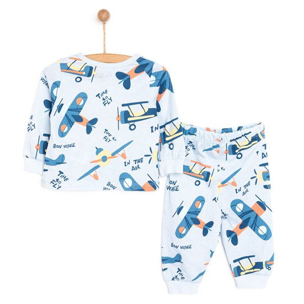 Boys' Airplane Print Long Sleeve Pajama Set