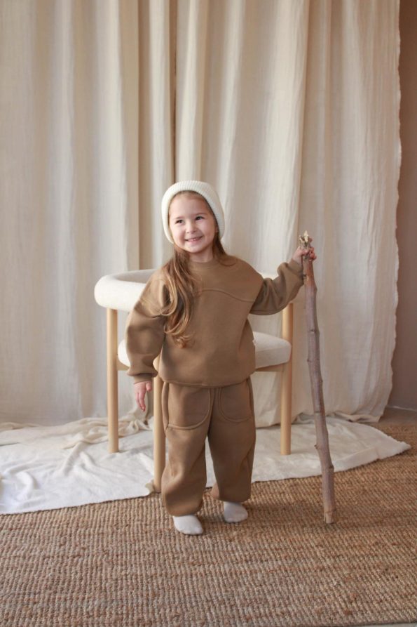 Fleece Lined Tracksuit with Stitch Details