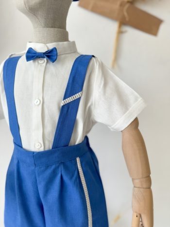 Lapis Azur Blue Shorts Romper - Shirt