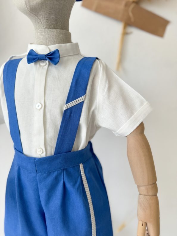 Lapis Azur Blue Shorts Romper - Shirt