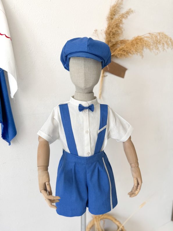 Lapis Azur Blue Shorts Romper - Shirt